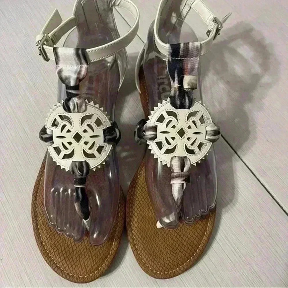 Circus Sam Edelman Women Becca White Beige Gladiator Zip-Up Back Sandals Sz9 - Picture 6 of 10